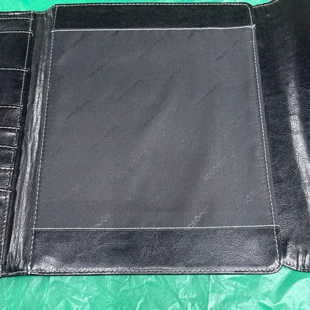 Samsonite Unisex Black Faux Leather Tri-Fold Padfolio Organizer with Calculator